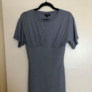 Light blue Topshop ribbed bodycon dress